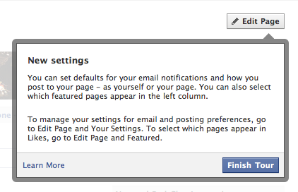 Facebook Fan Page Upgrade - New Settings